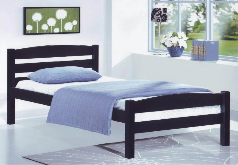 Bamboo - charcoal infused mattresses for odor absorptionDark Espresso Wooden Bed