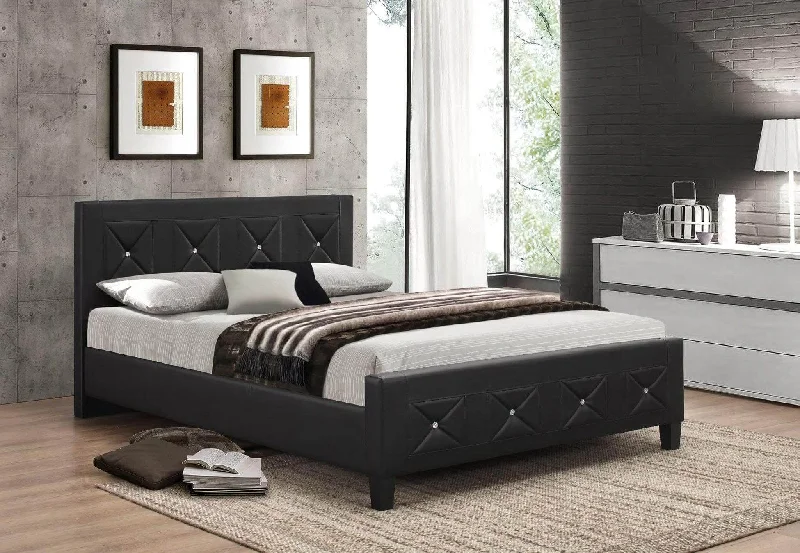 Bamboo - charcoal infused mattresses for odor absorptionElegant Black PU Bed