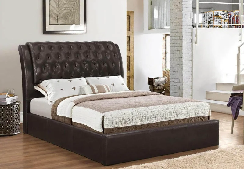 Polyester - foam mattresses for budget - friendly optionsEspresso PU Leather Bed