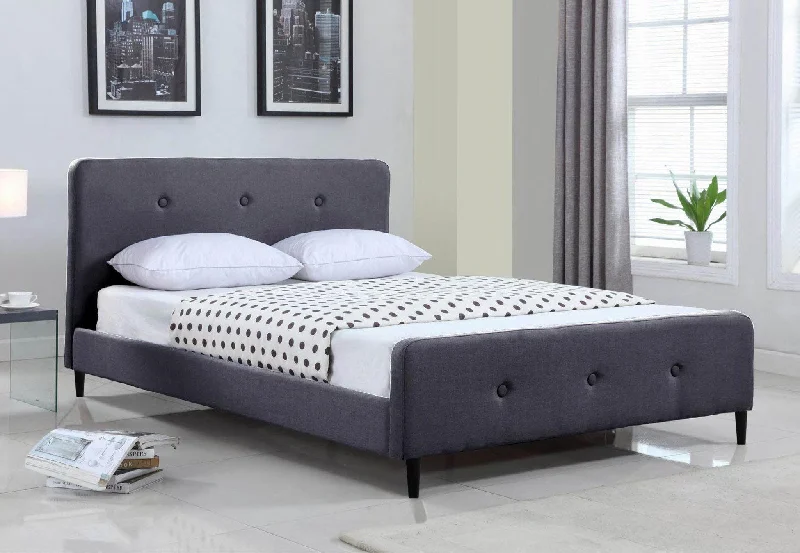 Hybrid mattresses combining foam and innerspring technologyGrey Fabric Stylish Bed