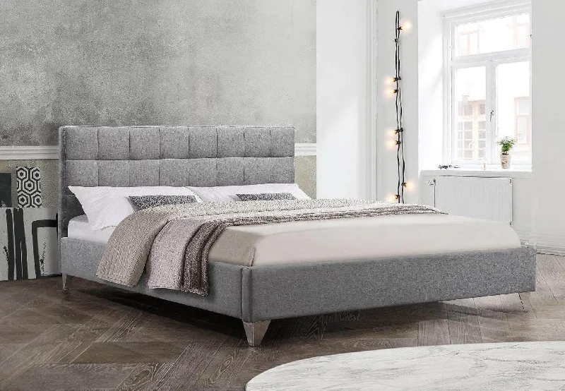 Polyester - foam mattresses for budget - friendly optionsGrey Upholstered Fabric Bed