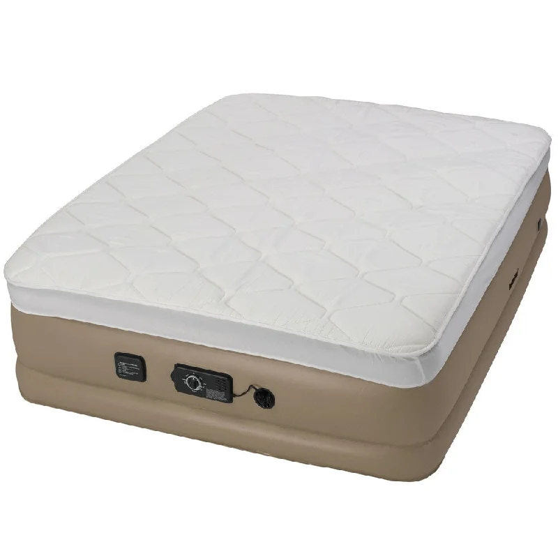 Natural latex and organic cotton blend mattressesInstabed Raised Pillow-top Queen-size Airbed with NeverFlat Pump