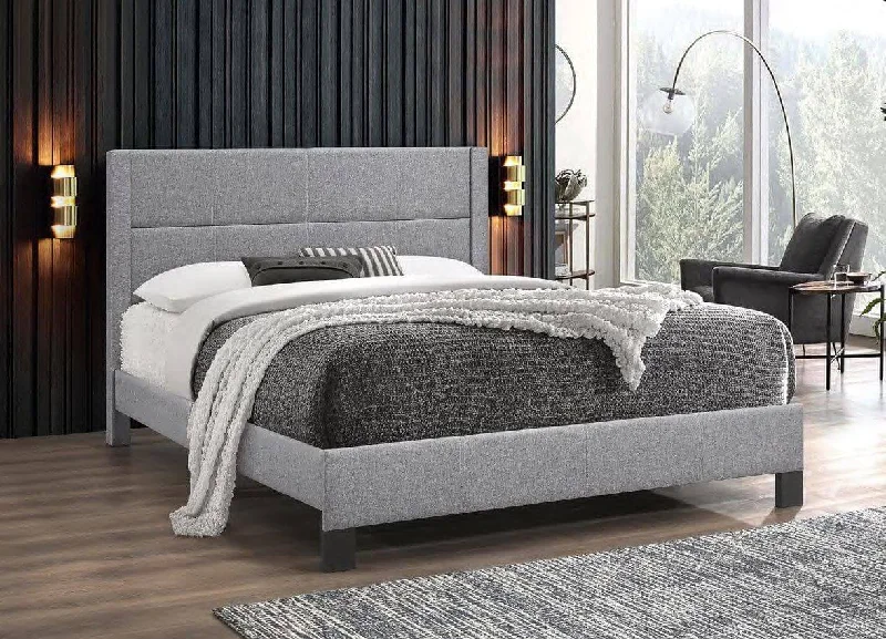 Wool - filled mattresses for natural insulation and moisture - wickingLight Grey Fabric Bed with Contrast