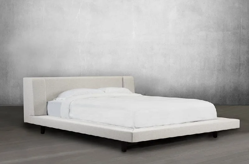 Natural latex and organic cotton blend mattressesLinen Platform Bed and Headboard