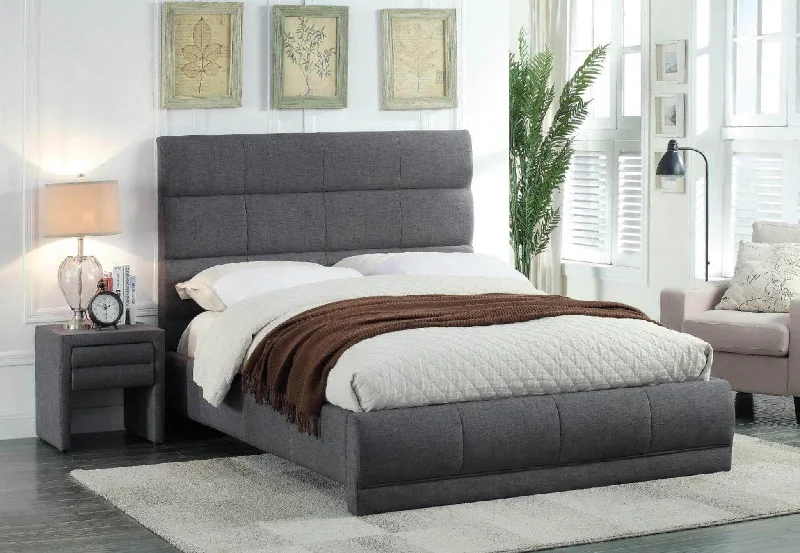 Innerspring mattresses with coil counts for supportModern Grey Fabric Bed