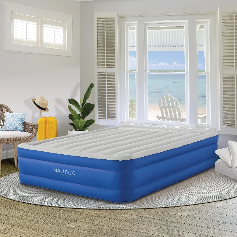 Wool - filled mattresses for natural insulation and moisture - wickingNautica Home Plushaire Raised Air Mattress with Built-In Pump - Inflatable Guest Bed with Cooling Plush Top