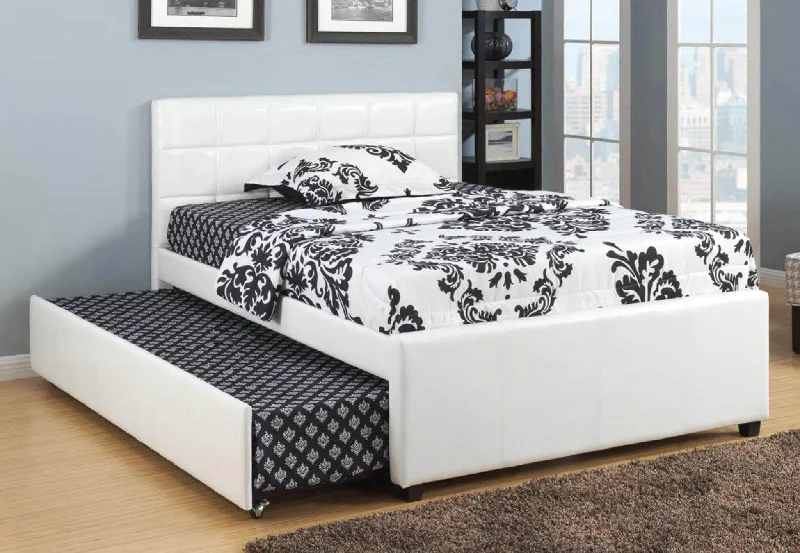 Memory foam mattresses for pressure relief and contouringPull-Out Trundle White PU Bed