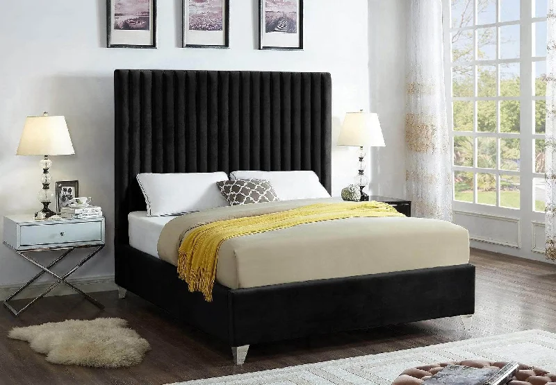 Polyester - foam mattresses for budget - friendly optionsRich Black Velvet Tufted Bed ( Discontinued )