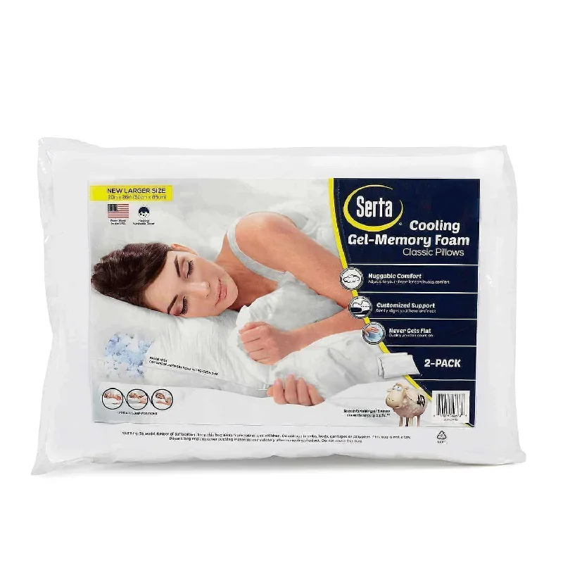 Memory foam mattresses for pressure relief and contouring2-Pack Serta Gel Memory Foam Cluster Pillows