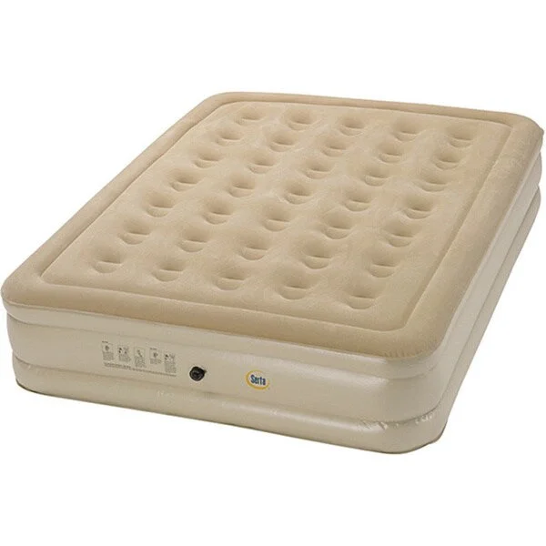 Hybrid mattresses combining foam and innerspring technologySerta Raised Queen-size Airbed with External AC Pump