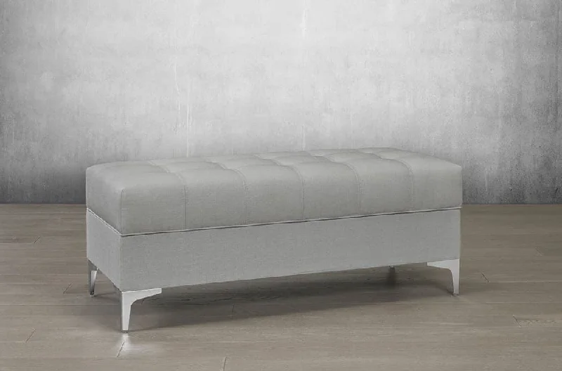 Natural latex and organic cotton blend mattressesVelvet Storage Bench with Chrome Legs