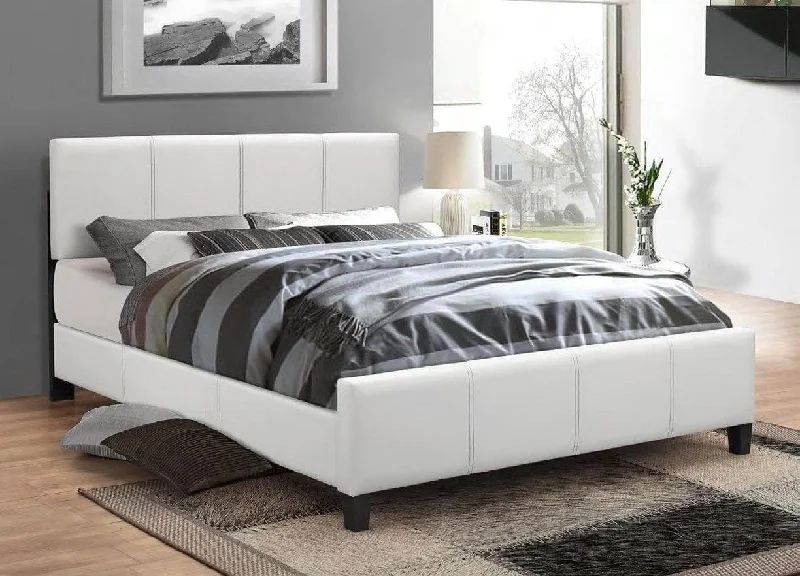 Hybrid mattresses combining foam and innerspring technologyWhite Fantastic Pu Bed With Contrast Stitching