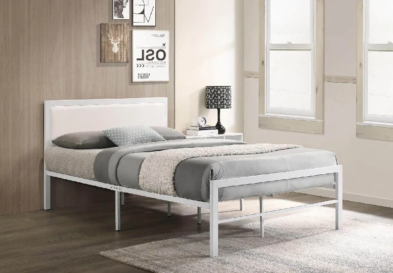 Wool - filled mattresses for natural insulation and moisture - wickingWhite Metal Bed with Headboard