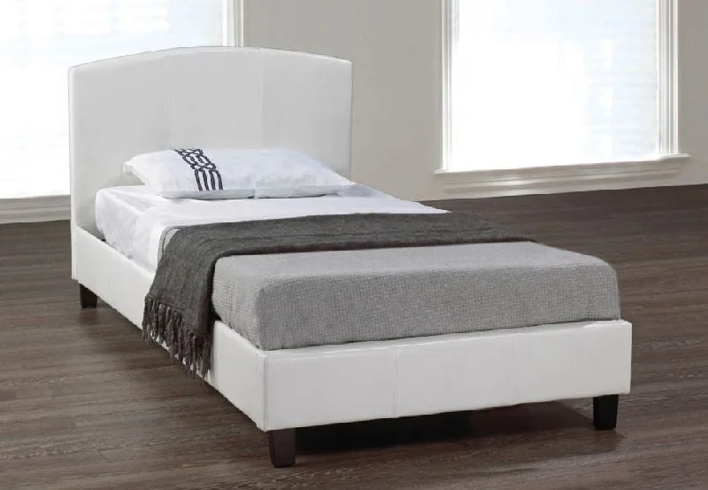 Gel - infused memory foam mattresses for cooler sleepWhite Modern PU Bed