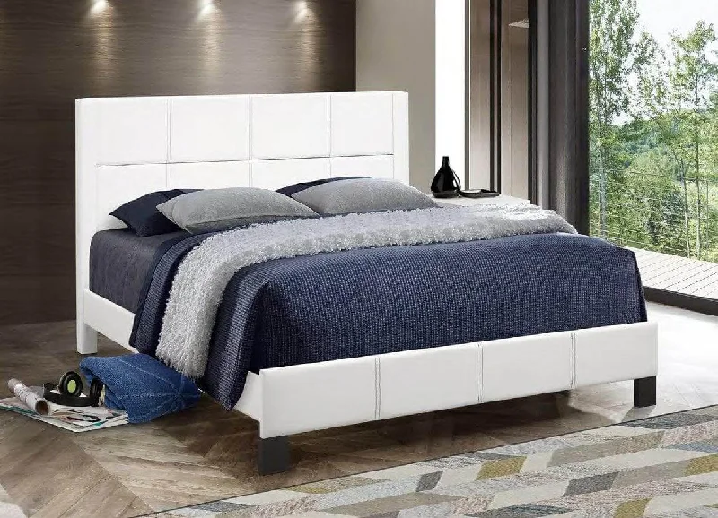 King - size mattresses for spacious master bedroomsWhite PU Bed with Contrast