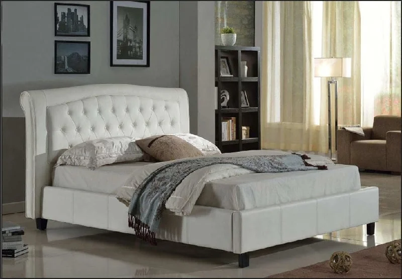 Latex mattresses with natural bounce and breathabilityWhite PU Leather Bed